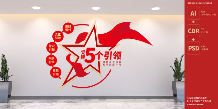 黨建五個引領文化墻
