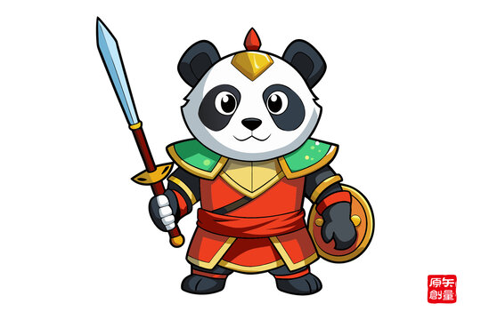持劍熊貓小武士