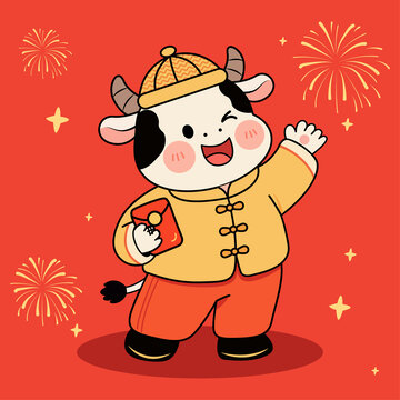 喜慶牛年卡通牛形象