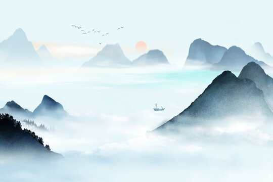 山水裝飾畫