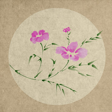 花卉系列粉色花卉