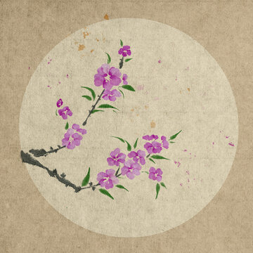 花卉系列粉色花葉