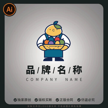 果蔬店矢量logo商用水果店外賣