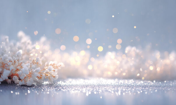 夢(mèng)幻冬日雪花背景圖