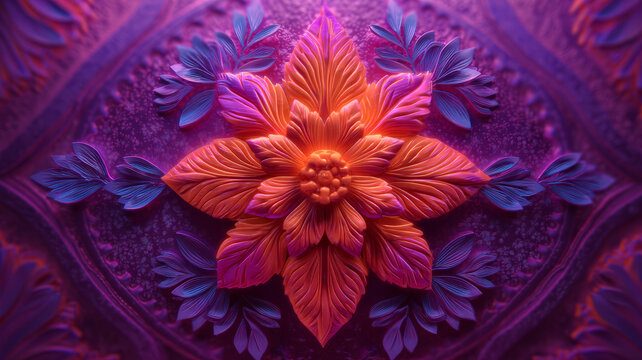 色彩斑斕的精致花卉圖案