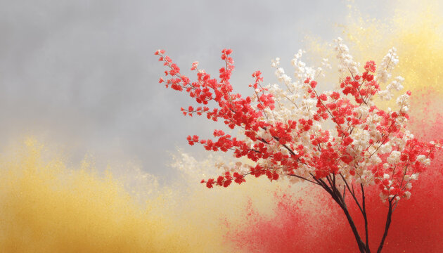 色彩斑斕的花卉藝術(shù)抽象圖