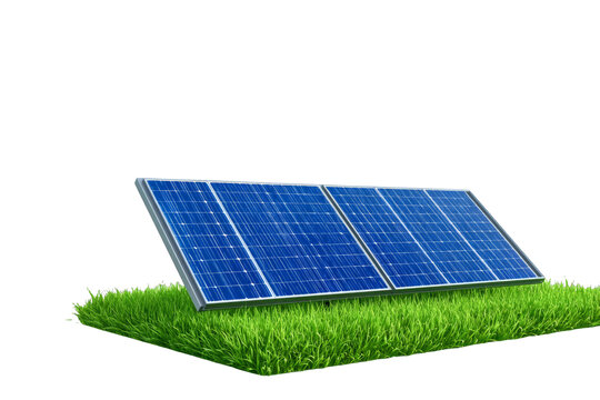 [免摳素材]綠色草坪上的太陽能電池板