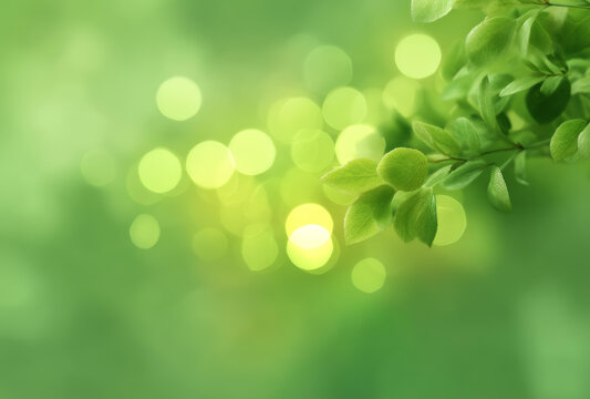 清新綠葉背景圖