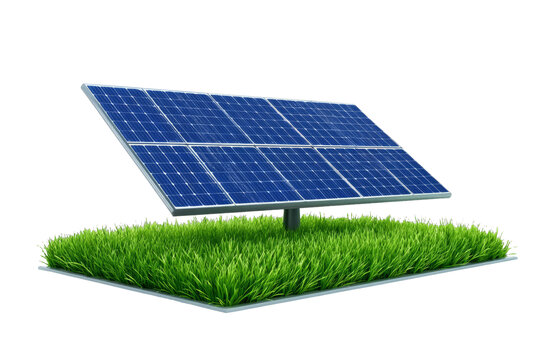 [免摳素材]綠色草坪上的太陽能電池板