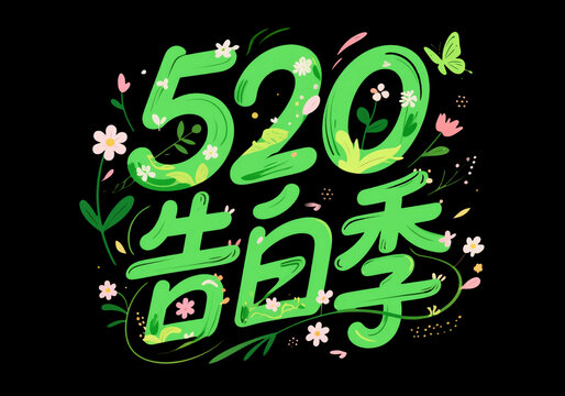 520告白季創(chuàng)意字體設(shè)計(jì)