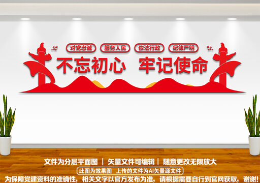 不忘初心文化墻