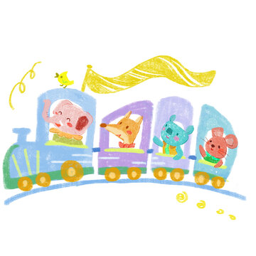 小動(dòng)物們的歡樂火車之旅