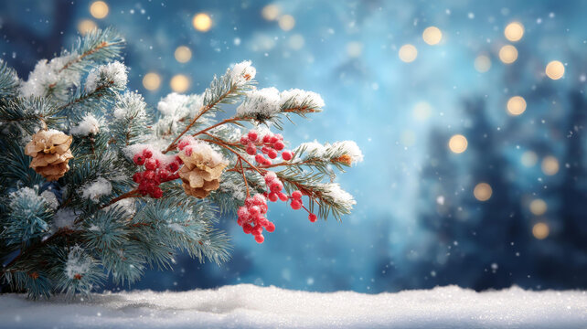 冬季雪景圣誕裝飾背景圖