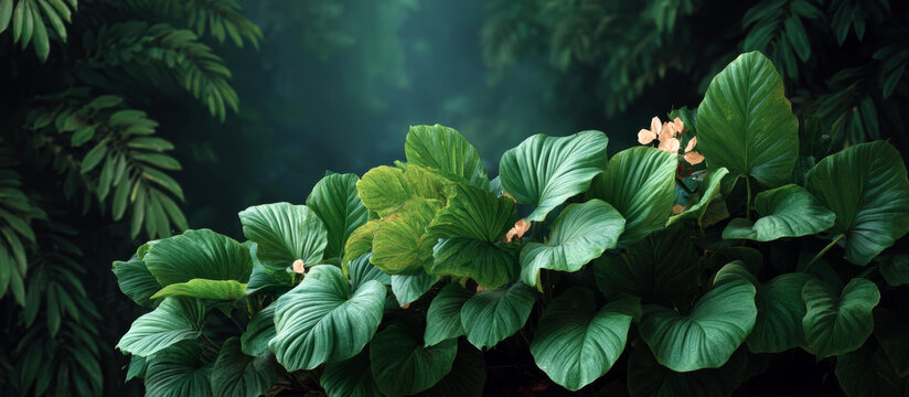 熱帶雨林植物茂密景觀圖