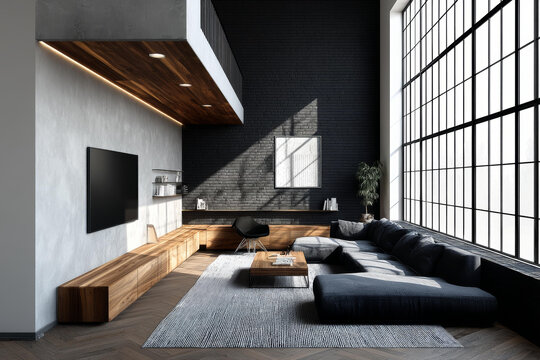 現(xiàn)代工業(yè)loft客廳室內(nèi)設(shè)計