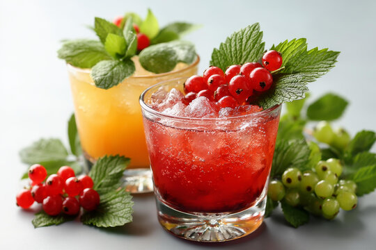 清涼夏日漿果薄荷飲品