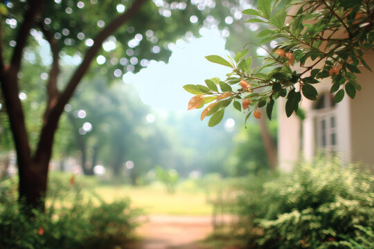 陽光灑滿的公園美景