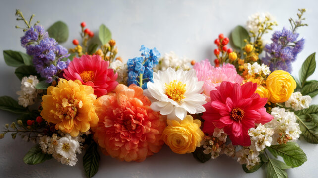 色彩繽紛的紙花花束
