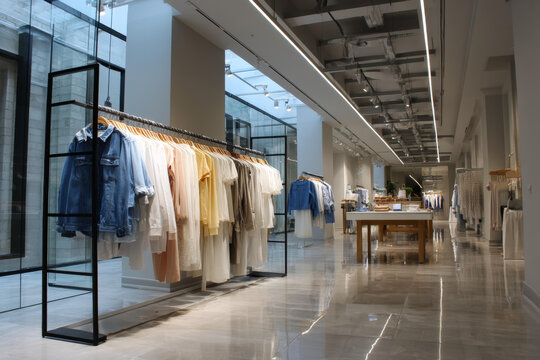 現(xiàn)代服裝店內(nèi)部展示