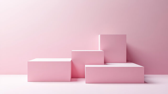 粉色幾何展示臺(tái)產(chǎn)品展示