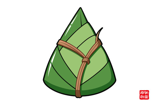 卡通風(fēng)格的美味粽子插畫