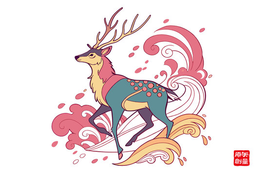 靈動(dòng)夢(mèng)幻的中式風(fēng)格梅花鹿