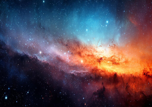 浩瀚宇宙中的色彩斑斕星云