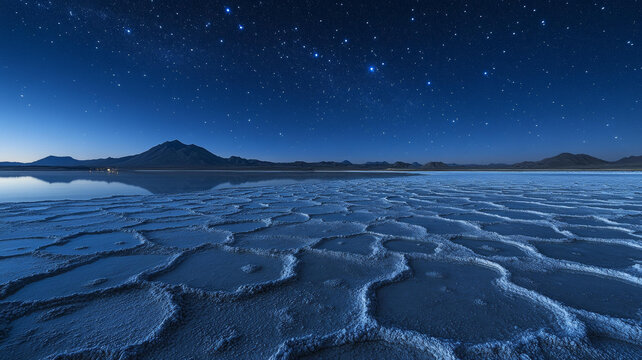 星空倒映鹽沼美景