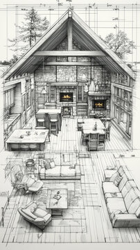 木屋內(nèi)景設計圖紙