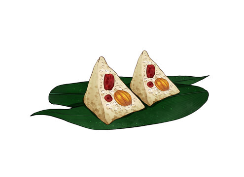 卡通風(fēng)格雙枚美味粽子