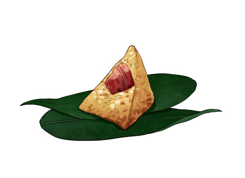美味三角粽插畫