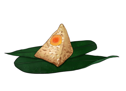 插畫風(fēng)美味蛋黃粽子