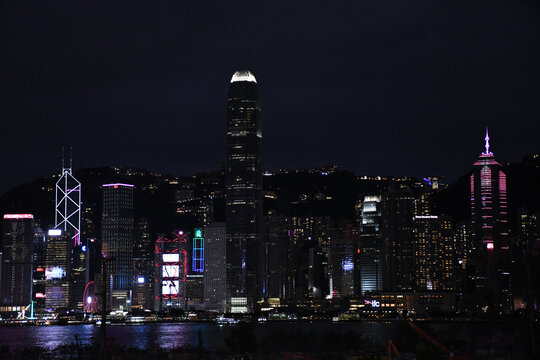 中國香港維多利亞港夜景