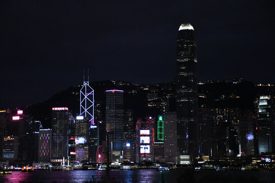 中國香港維多利亞港夜景