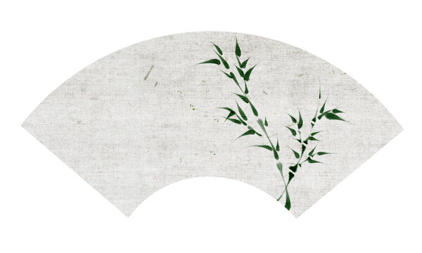 扇形折扇國(guó)風(fēng)水墨畫竹子