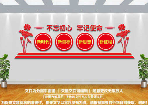 不忘初心文化墻