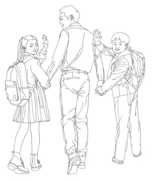 老師與學(xué)生愉快同行