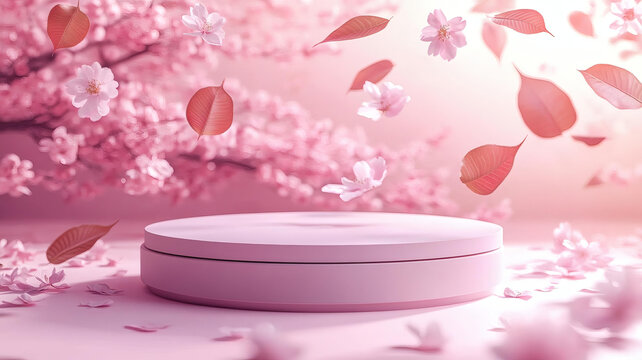 粉嫩櫻花展示臺