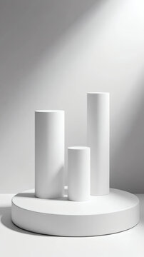 白色圓柱形產(chǎn)品展示臺