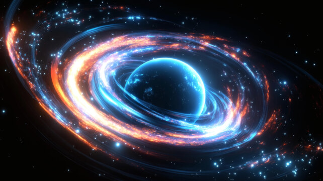 宇宙星系與星球的抽象藝術(shù)