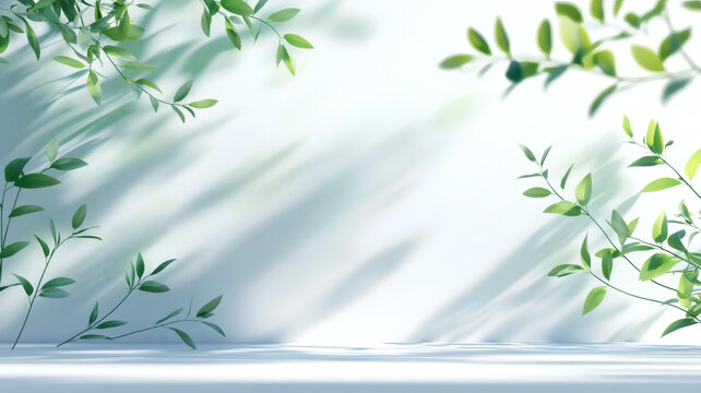 清新綠葉自然背景圖