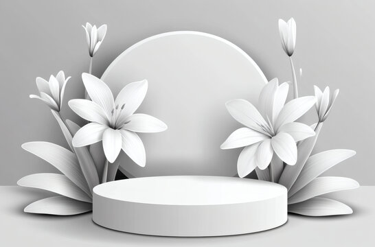 抽象花卉展臺(tái)設(shè)計(jì)