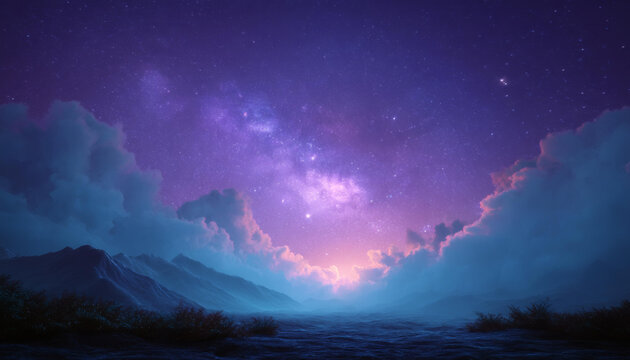 星空下的夢(mèng)幻山巒