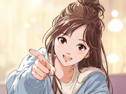 熱情洋溢的女孩指引