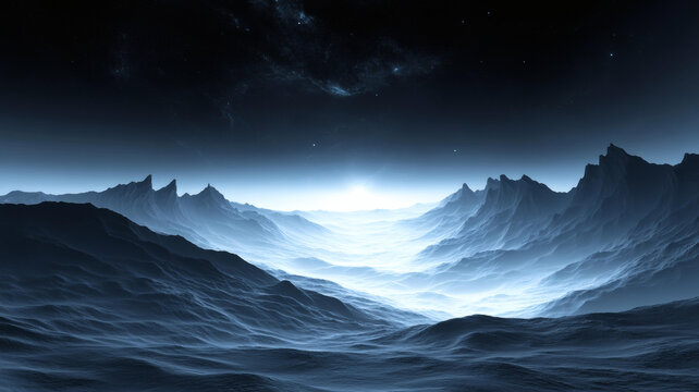 外星星球奇幻山谷景觀圖