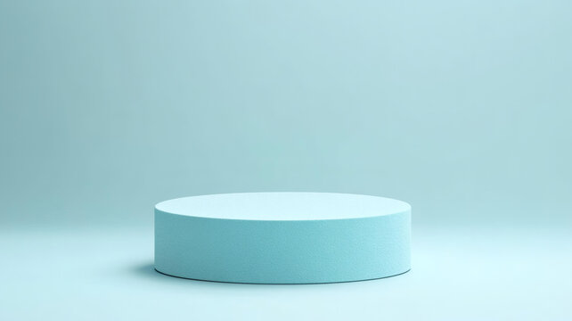 淺藍色圓柱形展示臺