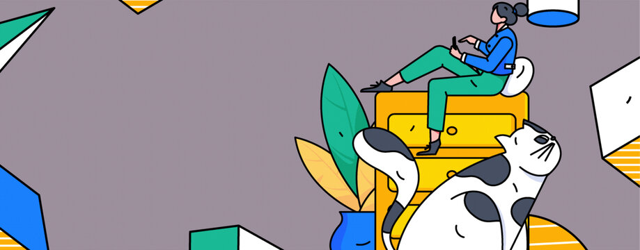 居家矢量插畫