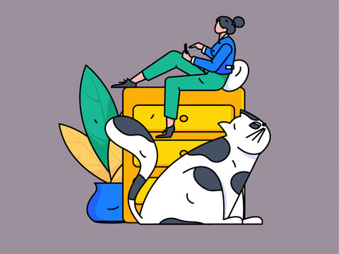 居家矢量插畫