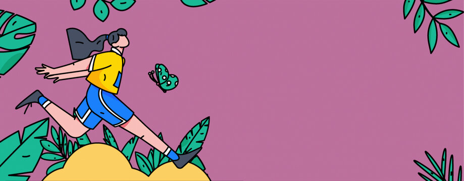 跑步矢量插畫