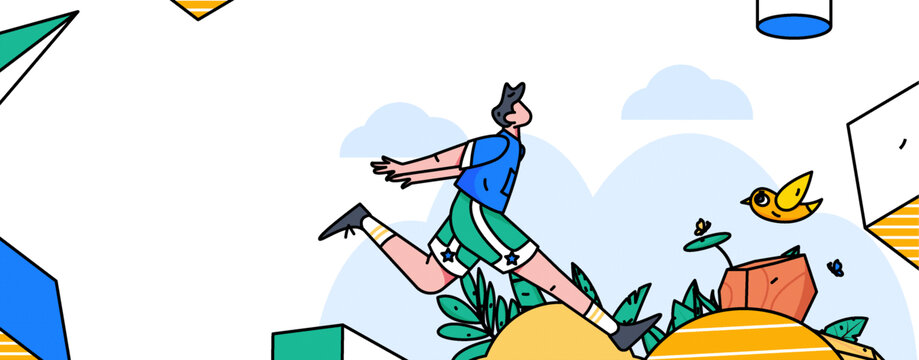 跑步矢量插畫